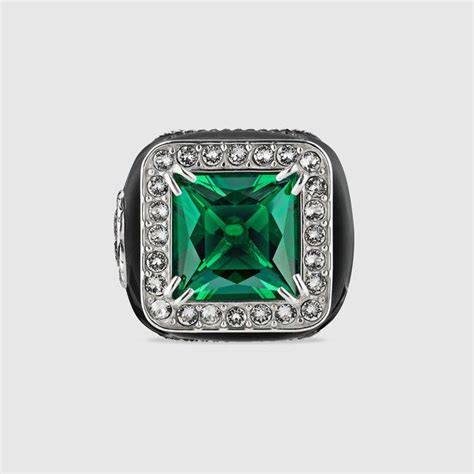 gucci green stone ring